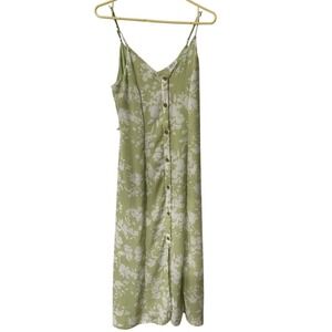 Halter Summer Dress With White Floral Pattern Sienna Sky Women's‎ Lined Green M